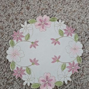 Floral Embroidered Doily
